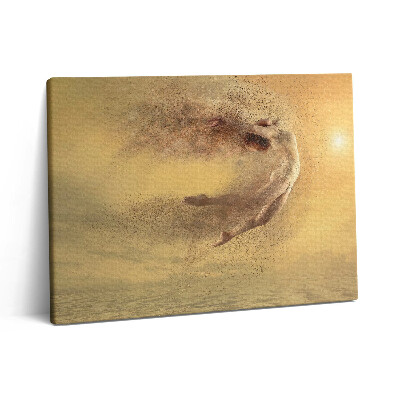 Vászonkép falra 80x60 Nő dinamikus ugrás sziluett