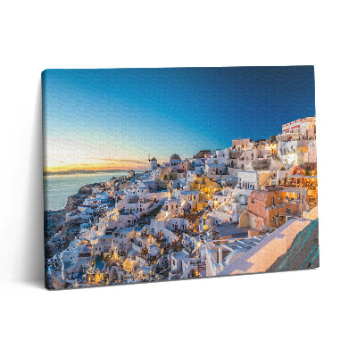 Vászonkép falra 80x60 Naplemente Szantorini