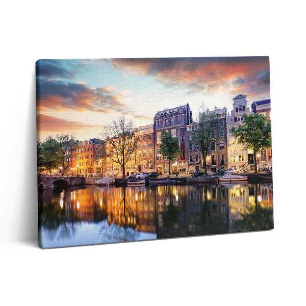 Vászonkép falra 80x60 Házak Amszterdam Hollandia