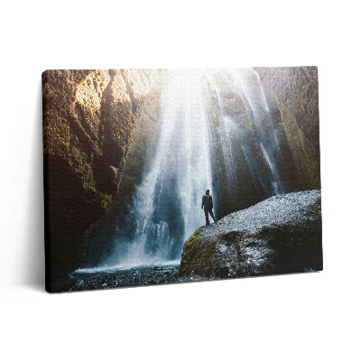 Vászonkép falra 80x60 A Gljufrabui vízesés látványa