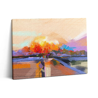 Vászonkép falra 80x60 Absztrakt festmény - színes fa