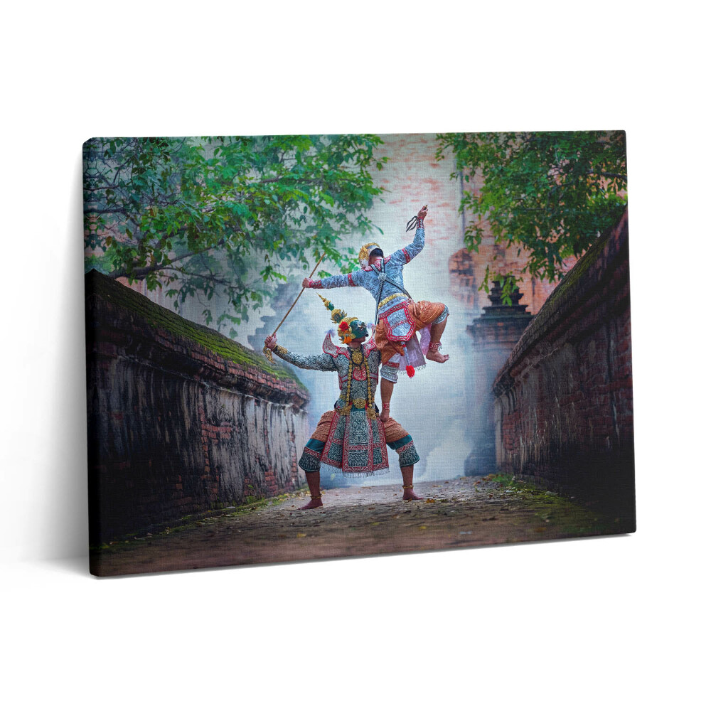 Vászonkép falra 80x60 Thaiföldön táncoló maszkosok