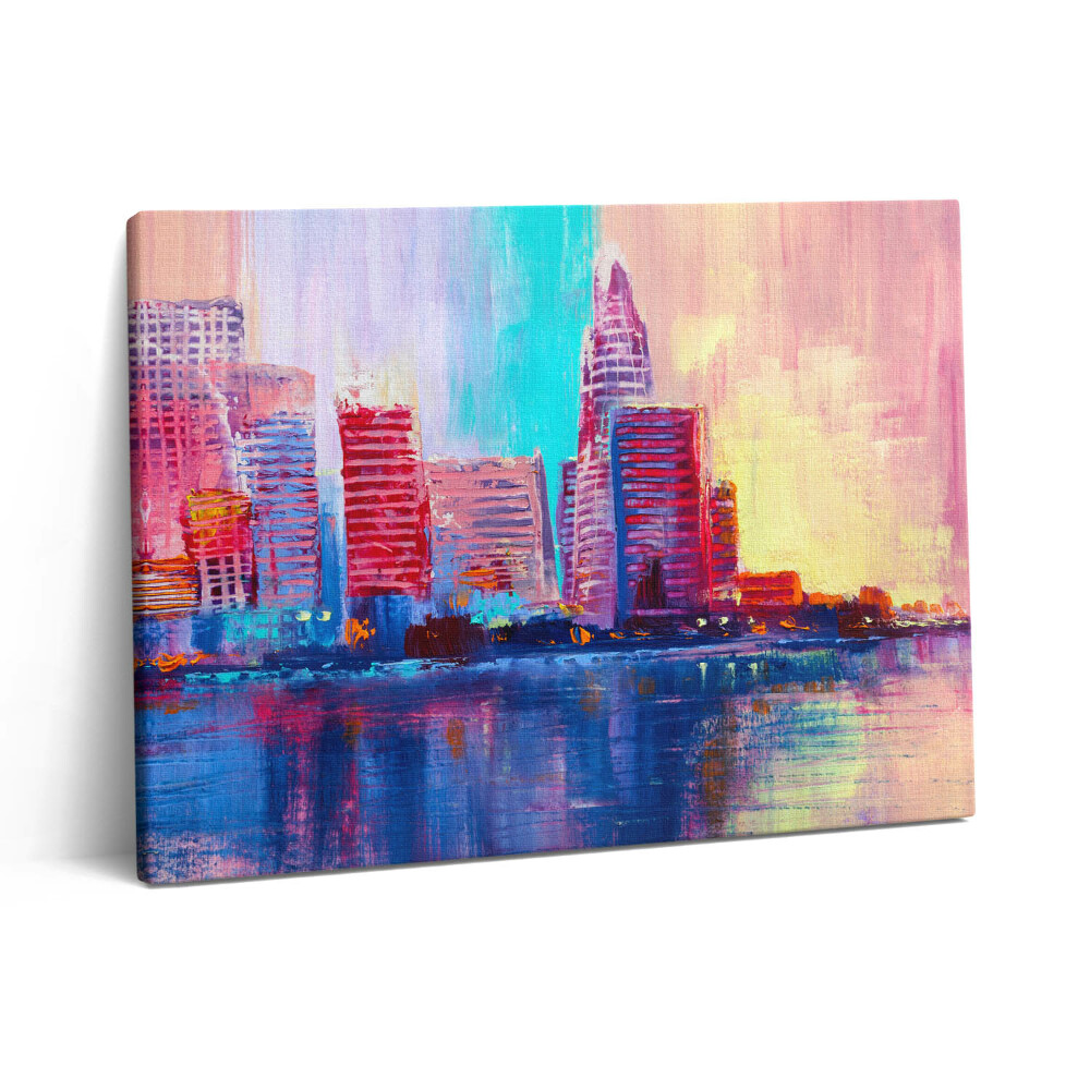 Vászonkép falra 80x60 Városi felhőkarcolók absztrakciója