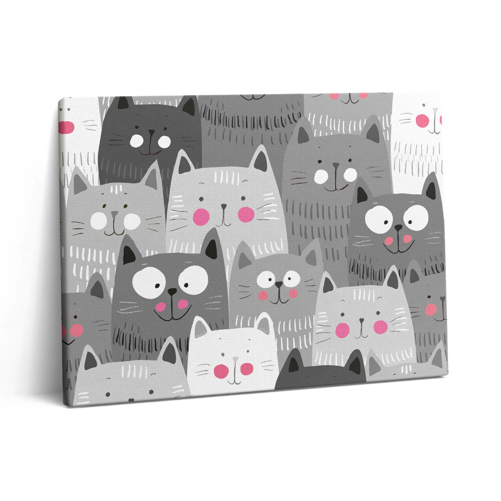 Vászonkép falra 80x60 Mintázat macskákkal
