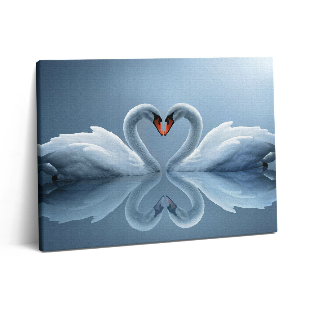 Vászonkép falra 80x60 Hattyúk a szerelem jeleként