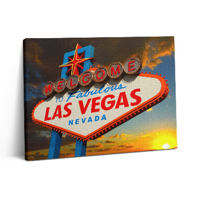 Vászonkép falra 80x60 Las Vegas felirat naplementében