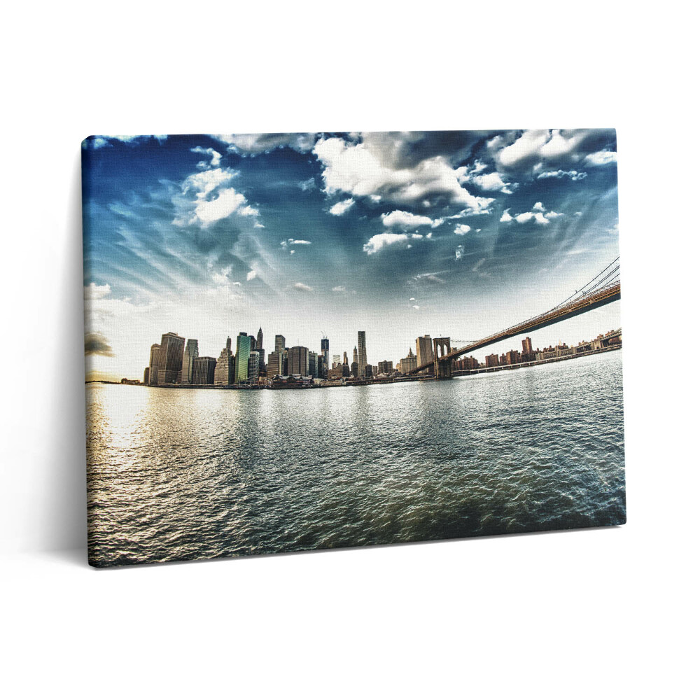 Vászonkép falra 80x60 A város és a Brooklyn híd