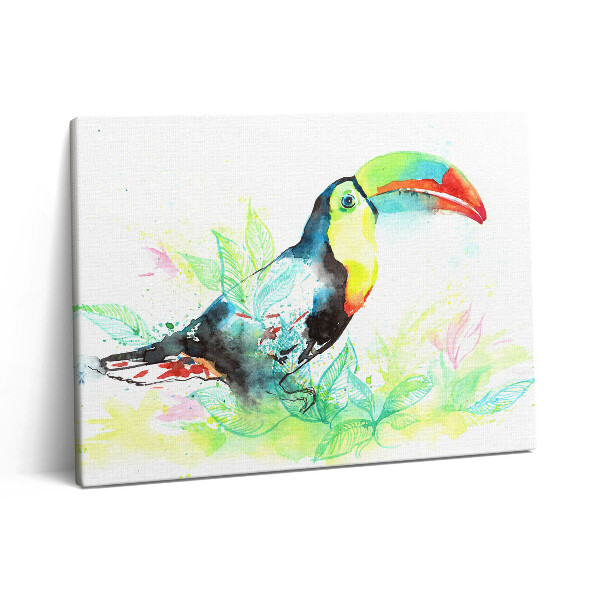 Vászonkép falra 80x60 Tukán akvarell fű