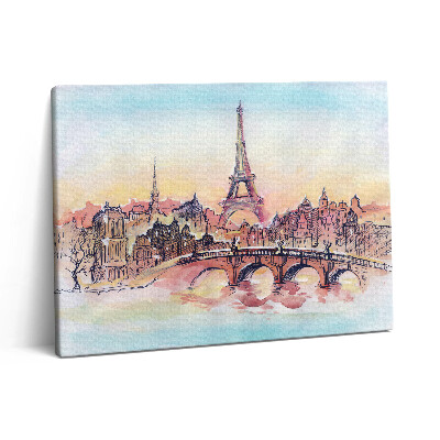 Vászonkép falra 80x60 Párizs festett látképe