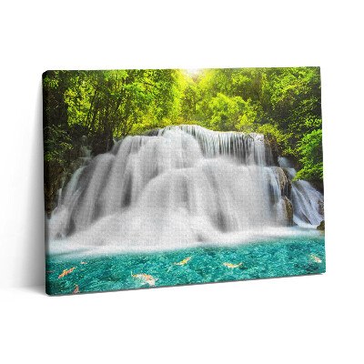 Vászonkép falra 80x60 Huai Mae Khamin vízesés Thaiföldön