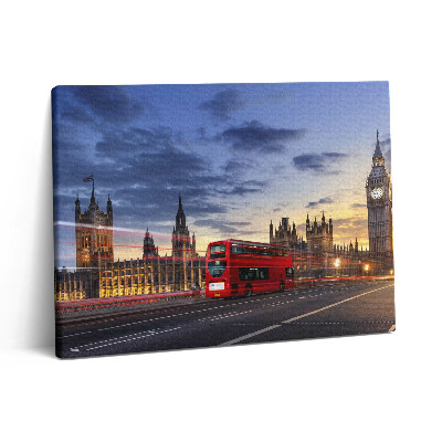 Vászonkép falra 80x60 Piros busz Londonban