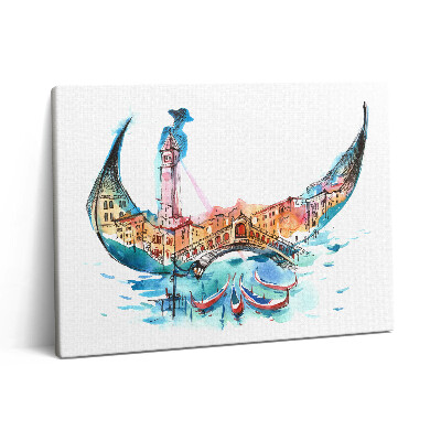 Vászonkép falra 80x60 Összefoglaló - Olasz gondolák Velencében