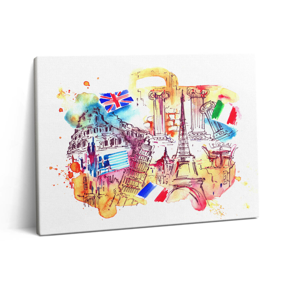 Vászonkép falra 80x60 A világ vonzó turisztikai országai