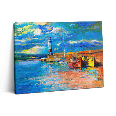 Vászonkép falra 80x60 Világítótorony és hajók