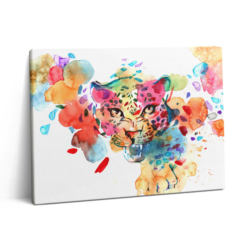 Vászonkép falra 80x60 Vadmacska Színes absztrakció