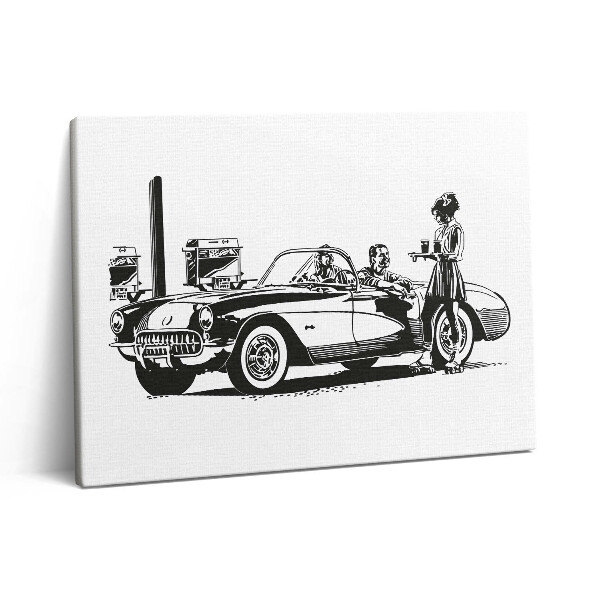 Vászonkép falra 80x60 Retro autó illusztráció