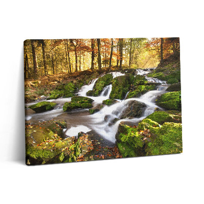 Vászonkép falra 80x60 Patak az őszi erdőben