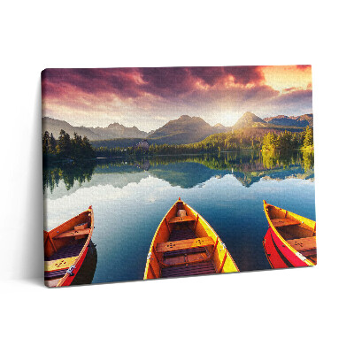 Vászonkép falra 80x60 Štrbské Mountain-lake Nemzeti Park Szlovákia