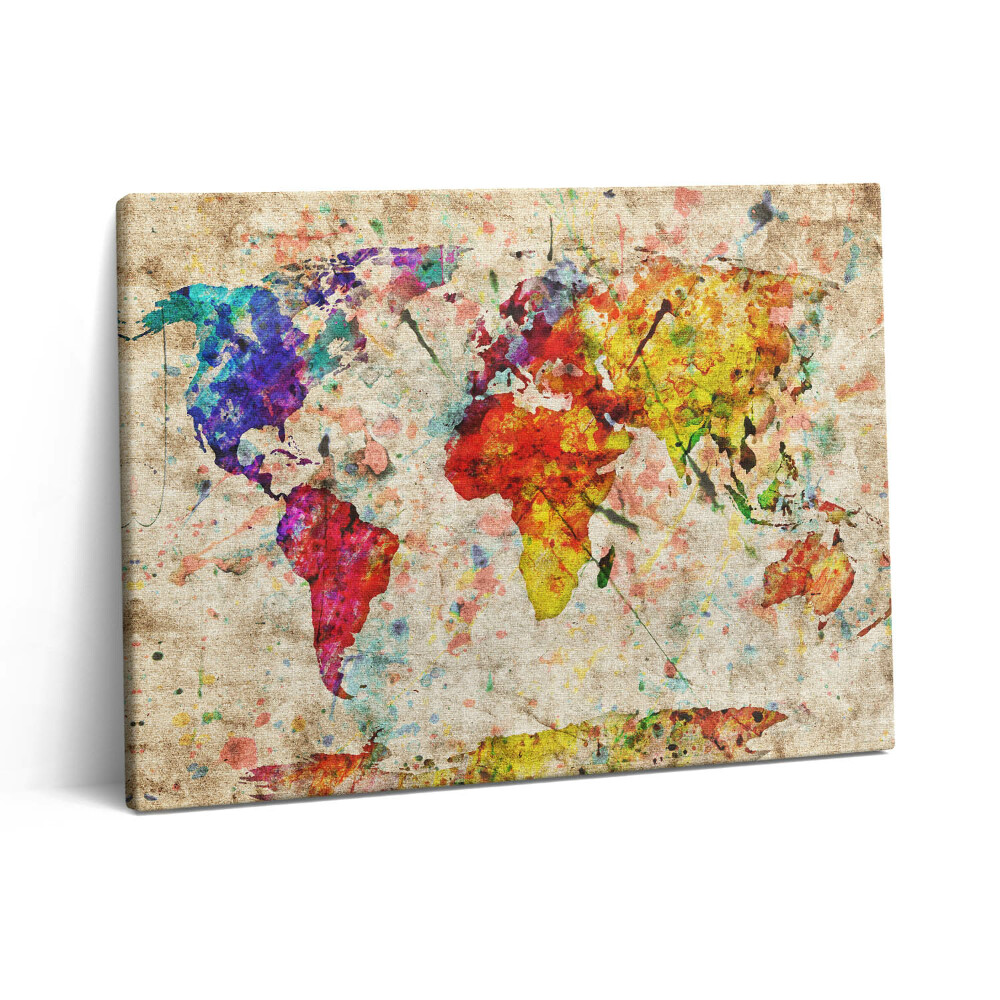 Vászonkép falra 80x60 Színes világtérkép
