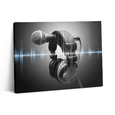Vászonkép falra 80x60 Mikrofon és fejhallgató