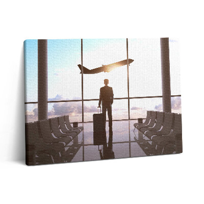 Vászonkép falra 80x60 Férfi a repülőtéren