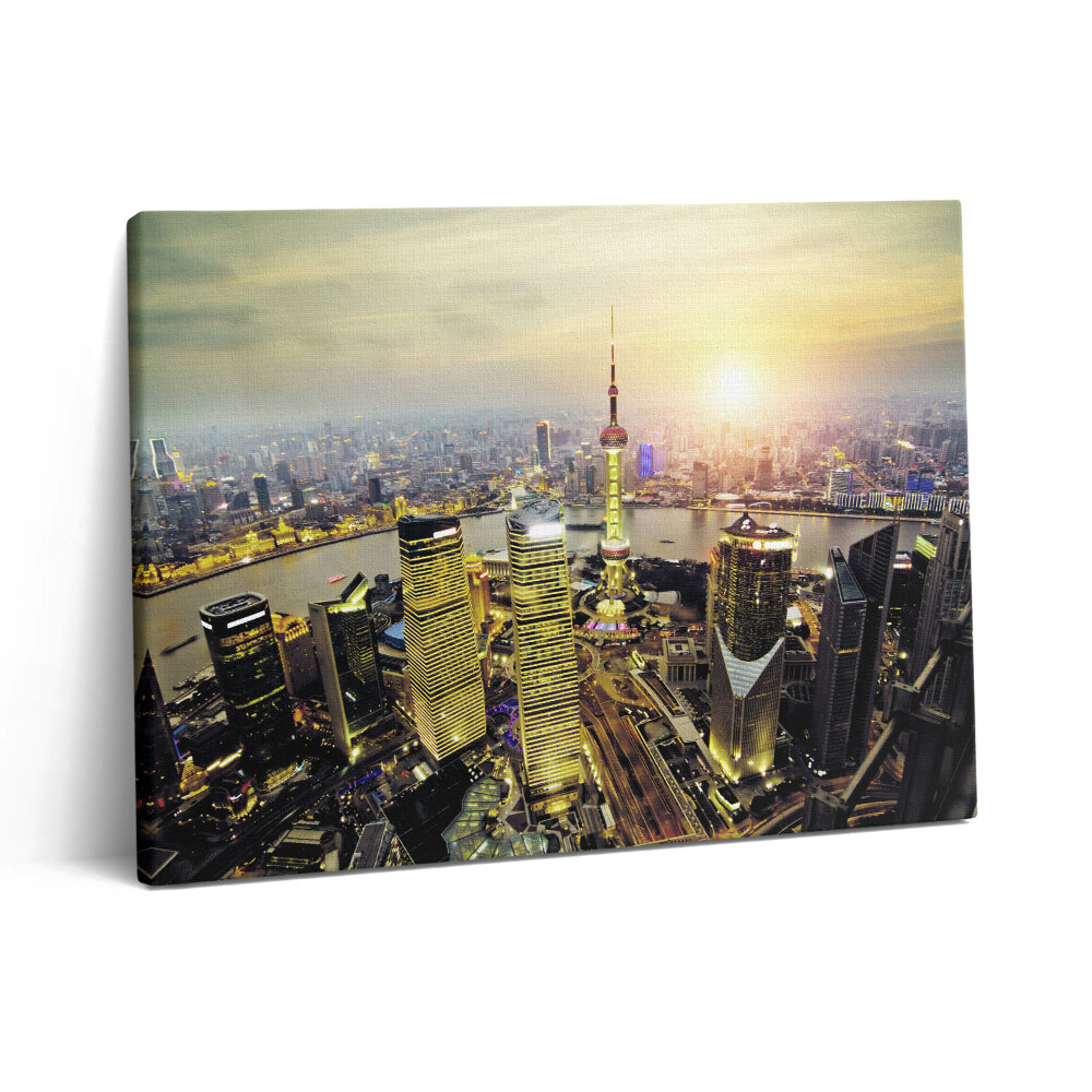 Vászonkép falra 80x60 Sanghaj éjszaka