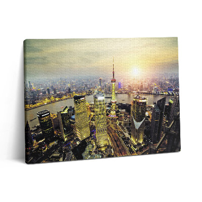 Vászonkép falra 80x60 Sanghaj éjszaka
