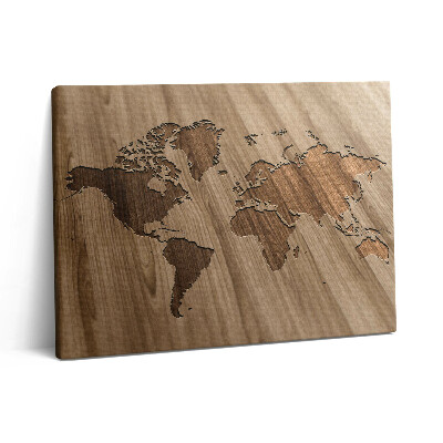 Vászonkép falra 80x60 Világtérkép fán