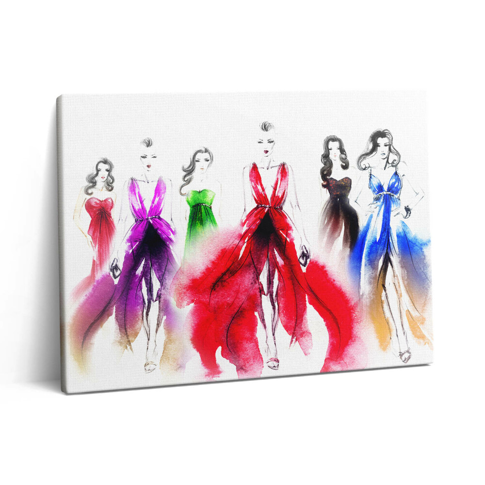 Vászonkép falra 80x60 Nők színes ruhákban