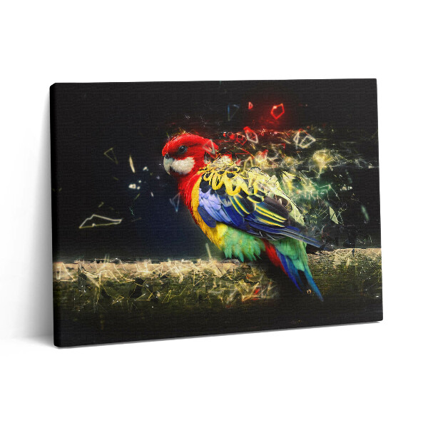Vászonkép falra 80x60 Papagáj absztrakció