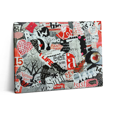 Vászonkép falra 80x60 Moodboard szívekkel