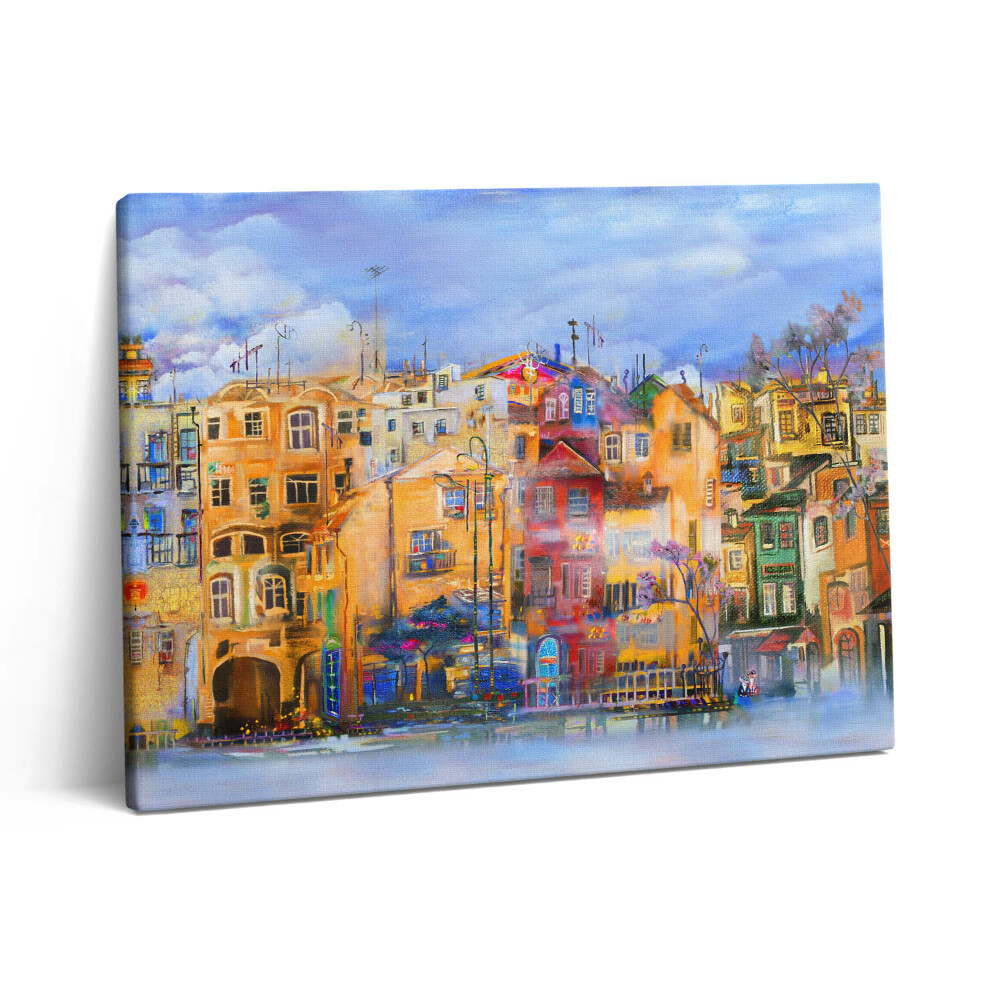 Vászonkép falra 80x60 Városi építészetet ábrázoló olajfestmény