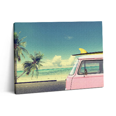 Vászonkép falra 80x60 Autó szörfdeszkával