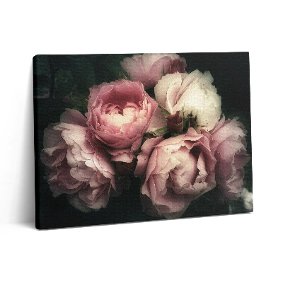 Vászonkép falra 80x60 Csokor régi rózsaszín rózsákból