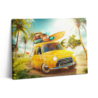 Vászonkép falra 80x60 Autó szörfdeszkával