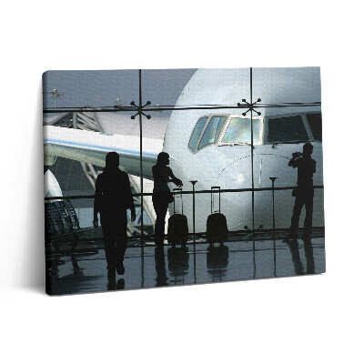 Vászonkép falra 80x60 Repülőgépre várakozó utasok