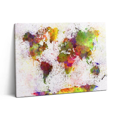 Vászonkép falra 80x60 Akvarell világtérkép