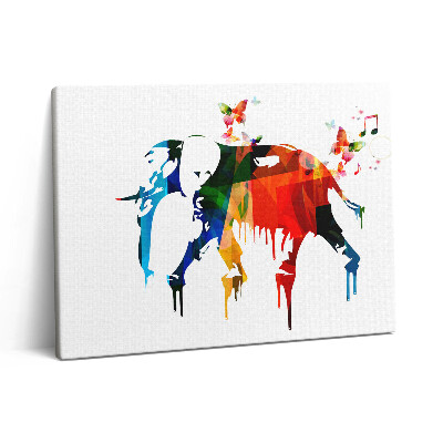 Vászonkép falra 80x60 Színes festett elefánt