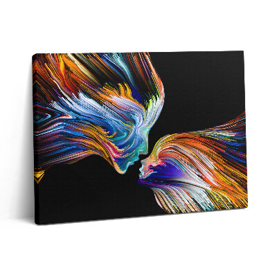 Vászonkép falra 80x60 Színes absztrakt emberi arcok