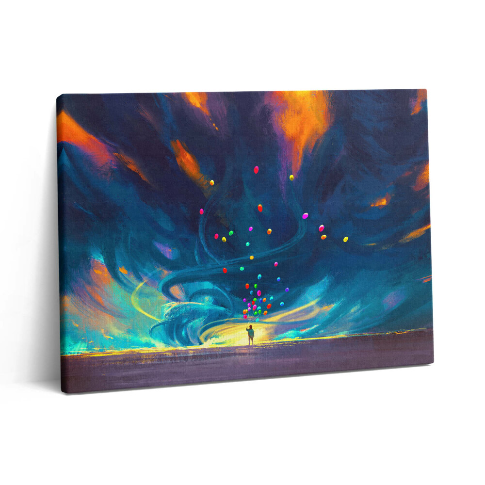 Vászonkép falra 80x60 Gyermek és léggömbök