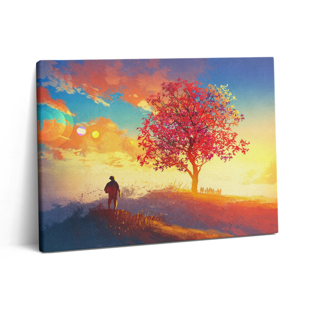 Vászonkép falra 80x60 Romantikus táj egy férfi