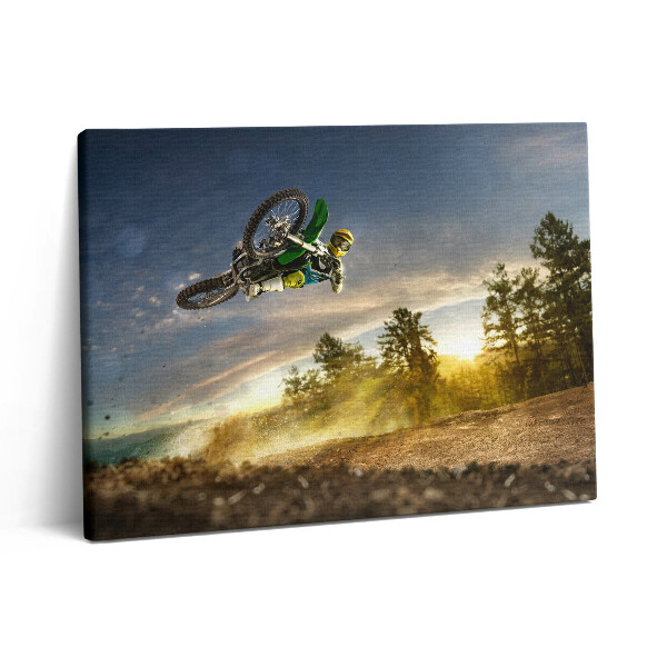 Vászonkép falra 80x60 Motocross és erdő