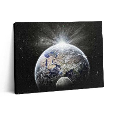 Vászonkép falra 80x60 A Föld és a Hold látványa