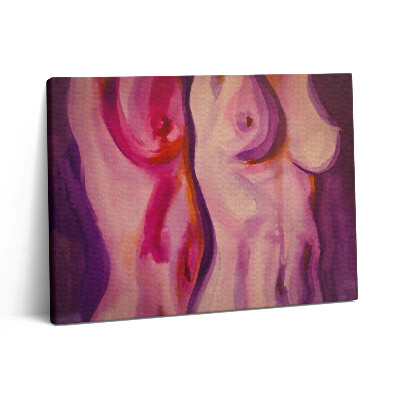 Vászonkép falra 80x60 Női testet és melleket ábrázoló festmény