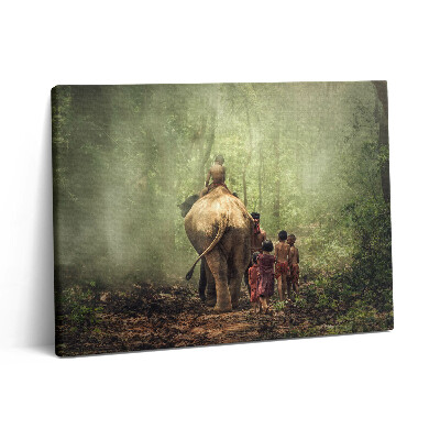 Vászonkép falra 80x60 Gyerekek és egy elefánt