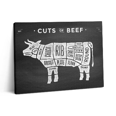 Vászonkép falra 80x60 Plakát tehénnel - marhahentes