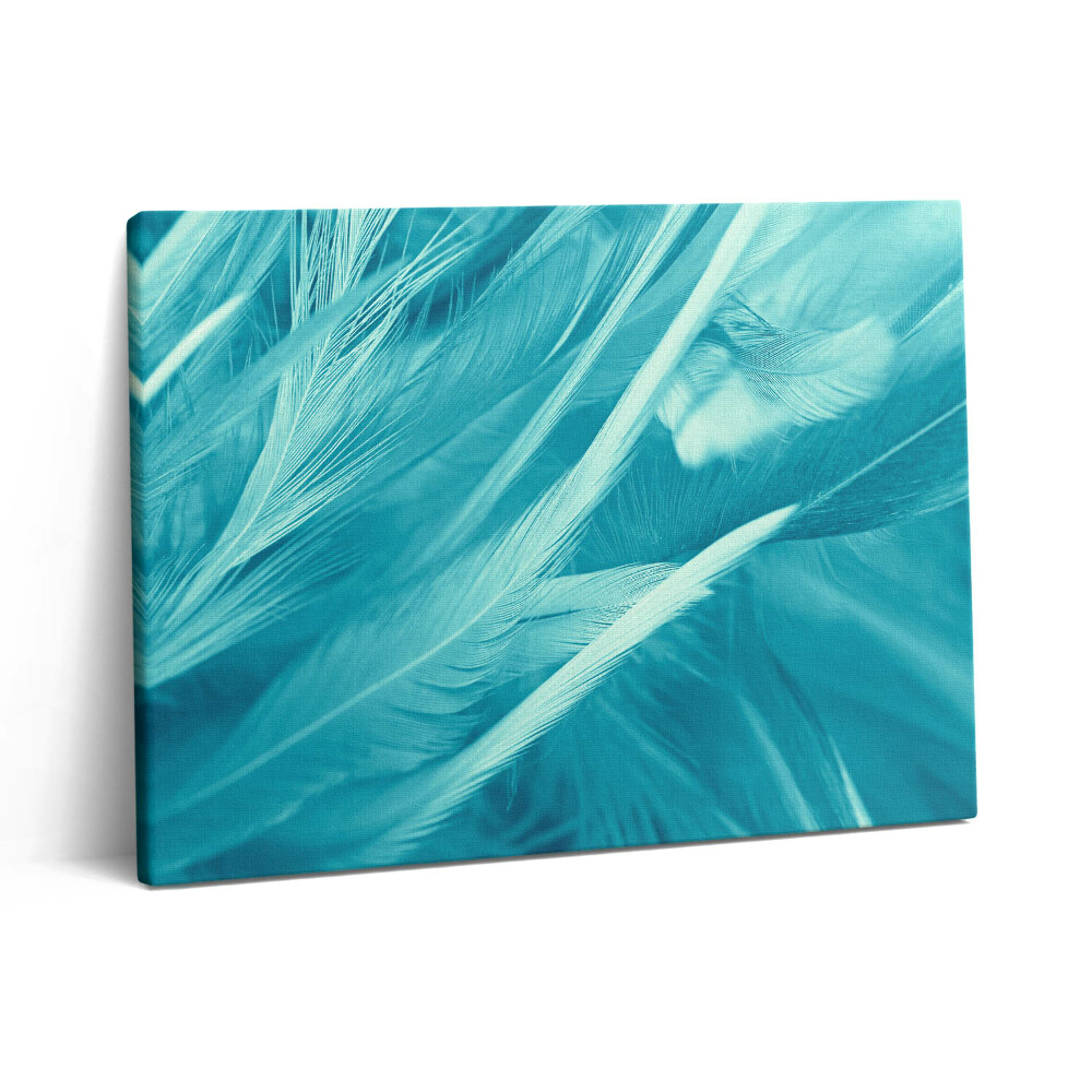 Vászonkép falra 80x60 Zöld és türkizkék vintage toll