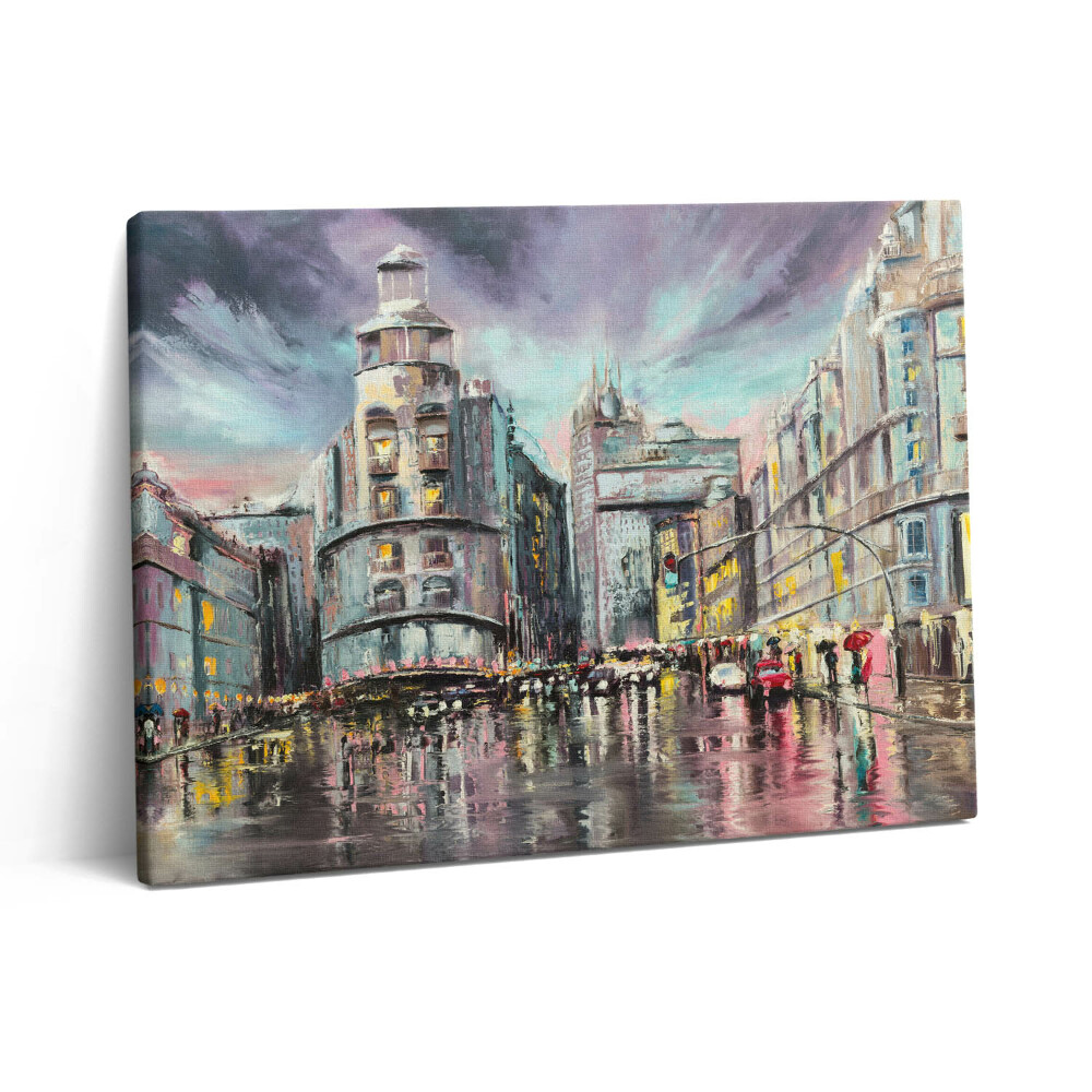 Vászonkép falra 80x60 Esős város - séta az esőben