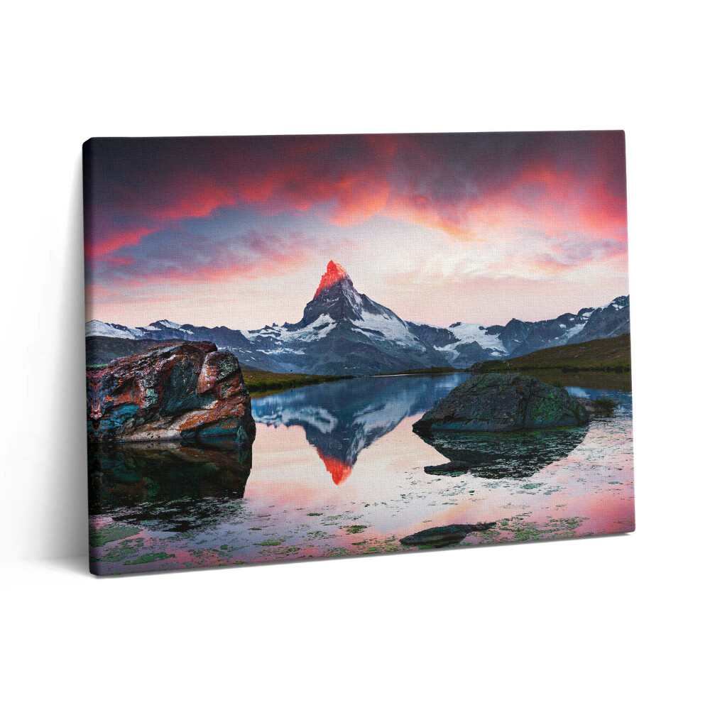 Vászonkép falra 80x60 Stellisee Matterhorn
