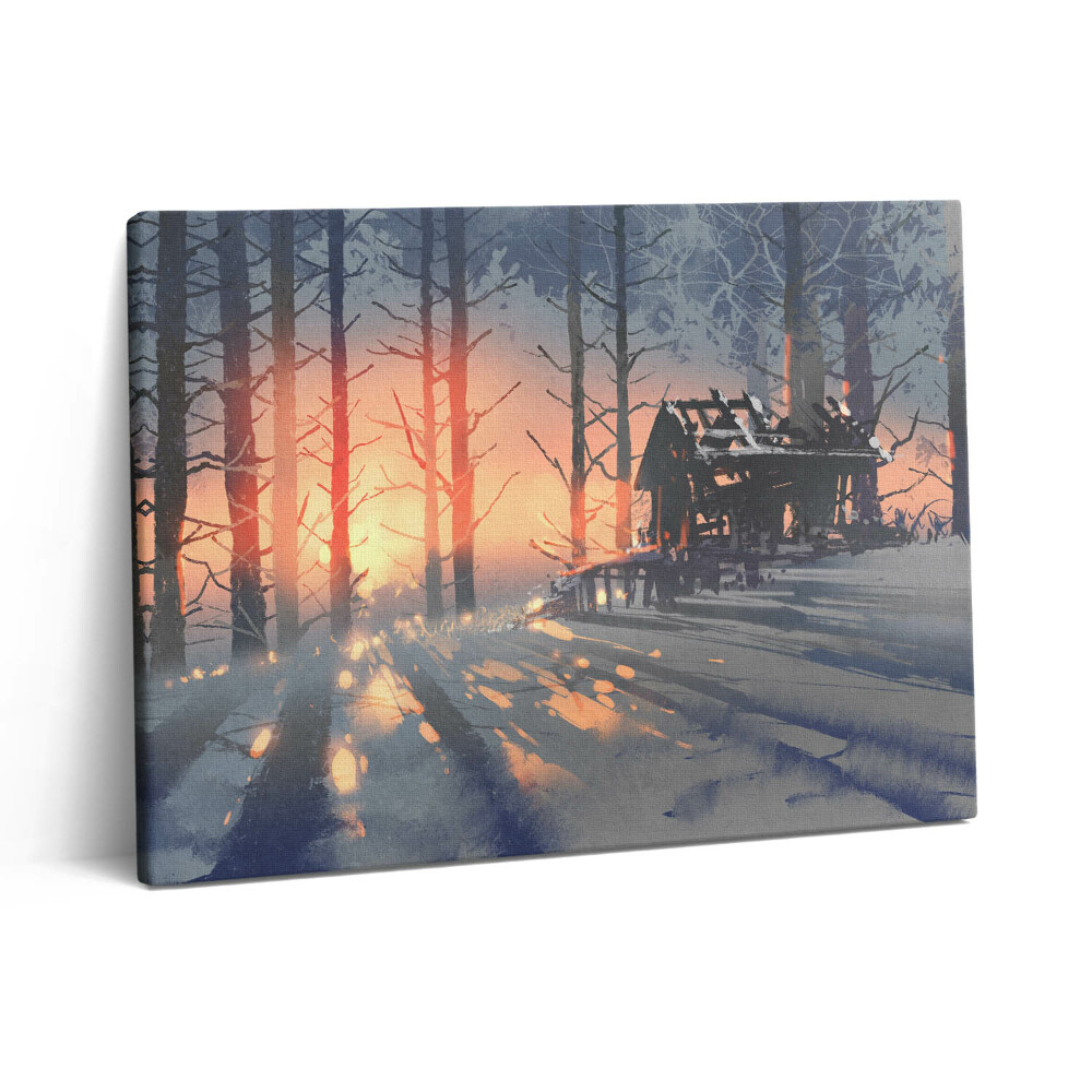 Vászonkép falra 80x60 Téli táj fákból